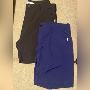 2 Pairs of ONIA 360 Tech Golf Chino Short Mens Sz 31 Medium - Black & Navy Blue